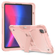 For iPad Pro 13 2024 Shockproof Silicone Hybrid PC Tablet Case with Holder(Rose Gold) - iPad Pro 13 2024 Cases by PMC TechLife | Online Shopping South Africa | PMC TechLife | Buy Now Pay Later Mobicred