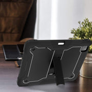 For iPad Pro 13 2024 Shockproof Silicone Hybrid PC Tablet Case with Holder(Black)
