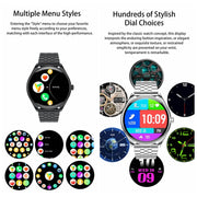 MT55 1.43 inch AMOLED HD Screen Ultra-thin Smart Call Health Watch, Leather Strap(Black Brown)