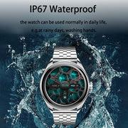 MT55 1.43 inch AMOLED HD Screen Ultra-thin Smart Call Health Watch, Leather Strap(Black Brown)