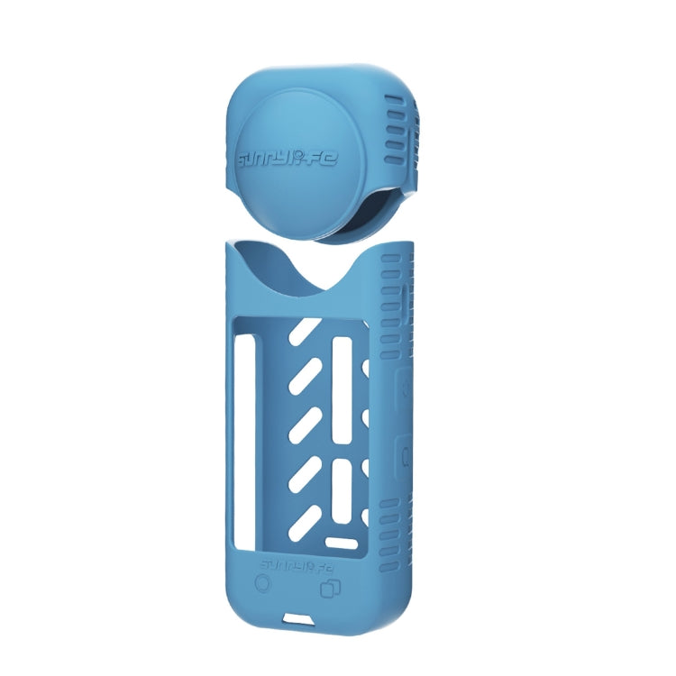 For Insta360 X4 / X5 Sunnylife Silicone Shockproof Case Lens Body Cover Kit(Blue)