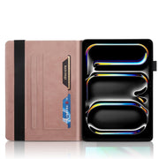 For iPad Pro 13 2024 Tree Life Series Embossed Smart Leather Tablet Case(Rose Gold)