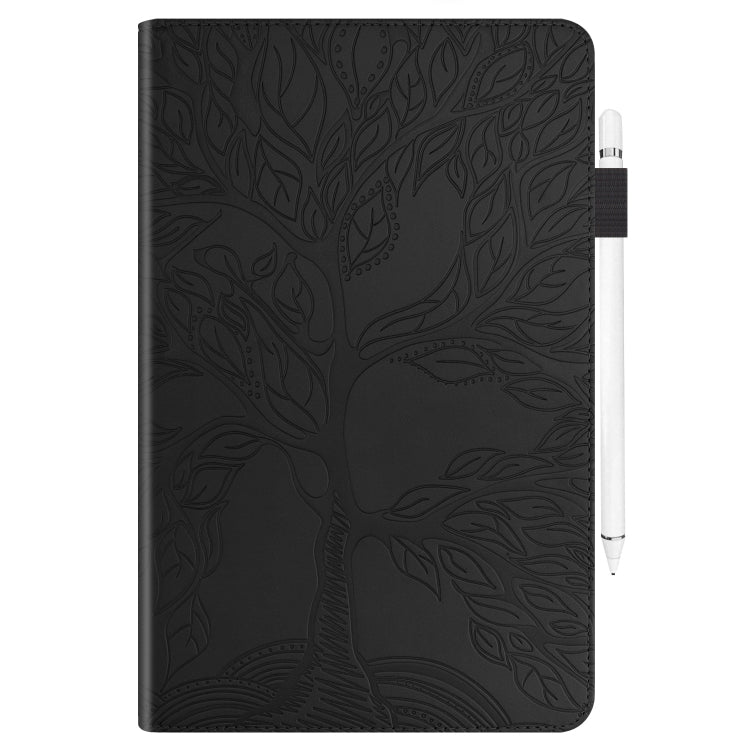 For iPad Pro 11 2024 Tree Life Series Embossed Smart Leather Tablet Case(Black)