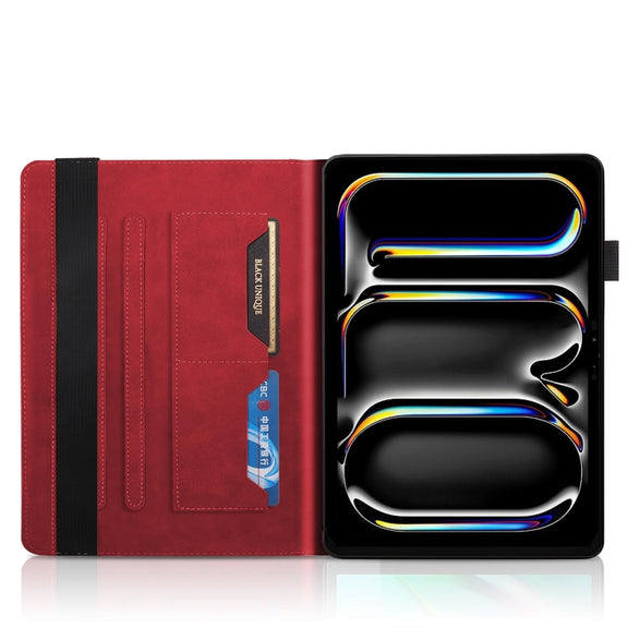 For iPad Pro 11 2024 Tree Life Series Embossed Smart Leather Tablet Case(Red)