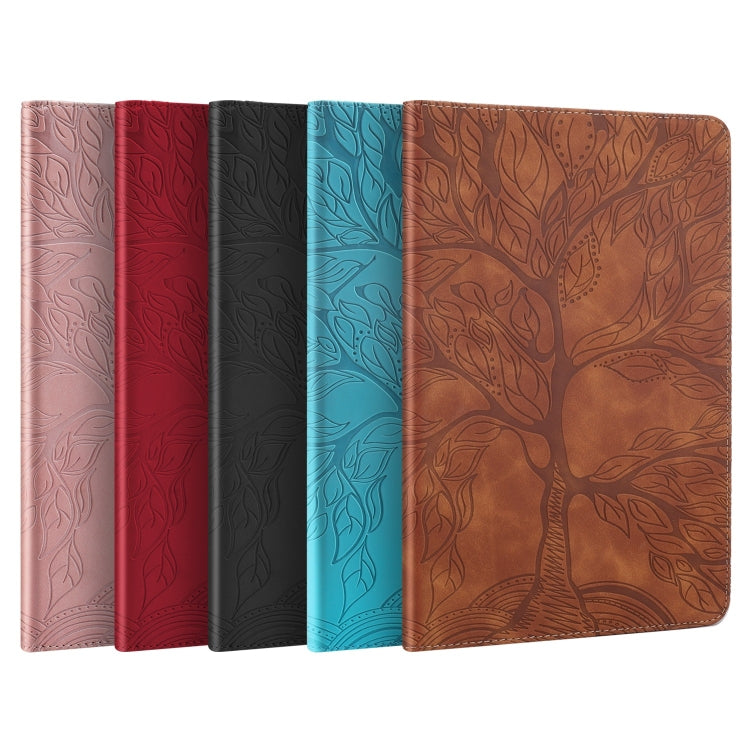 For iPad Pro 11 2024 Tree Life Series Embossed Smart Leather Tablet Case(Black)
