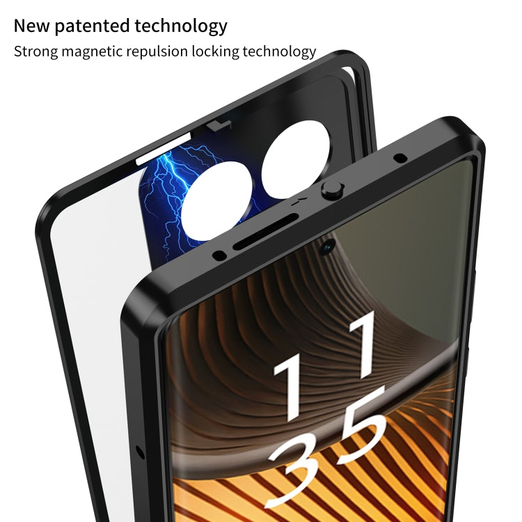 For Motorola Moto X40 Snap Buckle Metal Frame Frosted Phone Case(Black)