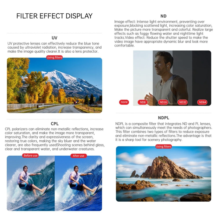 For Insta360 Ace Pro JSR ACE PRO KB Series Camera Lens Filter, Filter:ND32