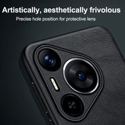 For Huawei Pura 70 SULADA Shockproof TPU Hybrid Handmade Leather Phone Case(Orange)