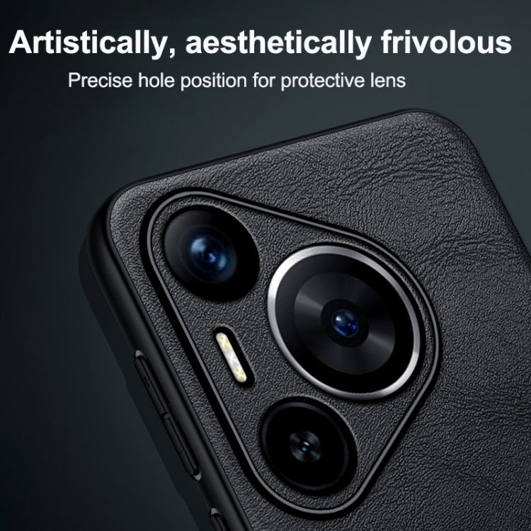 For Huawei Pura 70 SULADA Shockproof TPU Hybrid Handmade Leather Phone Case(Brown)