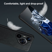 For Huawei Pura 70 SULADA Shockproof TPU Hybrid Handmade Leather Phone Case(Orange)