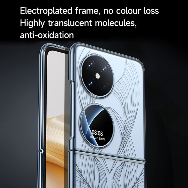 For Huawei Pocket 2 SULADA Electroplated Laser Engraving Texture PC Phone Case(Blue)