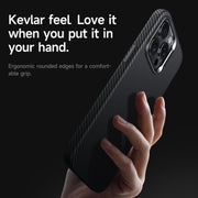 For iPhone 15 Pro SULADA 600D Kevlar Texture PC Shockproof Phone Case(Blue)