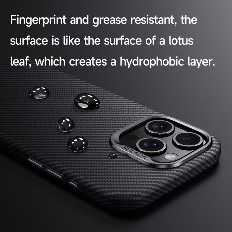 For iPhone 15 Pro Max SULADA 600D Kevlar Texture PC Shockproof Phone Case(Black)