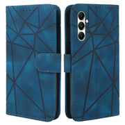 For Samsung Galaxy S24+ / S25+ 5G Skin Feel Geometric Lines Leather Phone Case(Blue)
