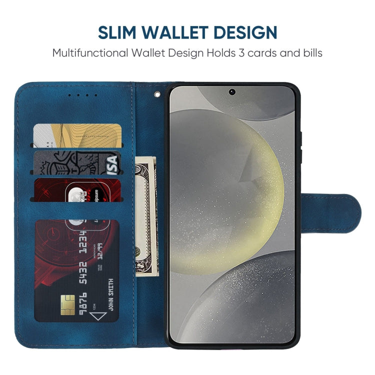 For Samsung Galaxy S24+ / S25+ 5G Skin Feel Geometric Lines Leather Phone Case(Blue)