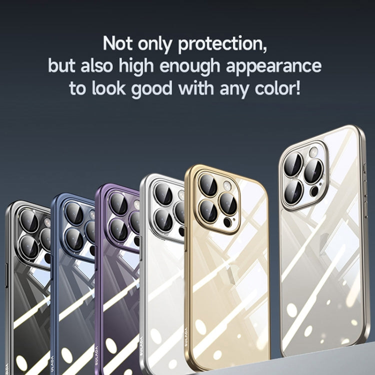For iPhone 15 Pro Max SULADA Electroplating Frosted PC + TPU Shockproof Phone Case(Blue)