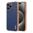 For iPhone 15 Pro Max AZNS Electroplated Frame Crocodile Texture Full Coverage Phone Case(Blue) - iPhone 15 Pro Max Cases by AZNS | Online Shopping South Africa | PMC TechLife | Buy Now Pay Later Mobicred