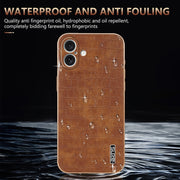 For iPhone 16 Plus AZNS Electroplated Frame Crocodile Texture Full Coverage Phone Case(Brown)