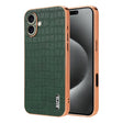 For iPhone 16 Plus AZNS Electroplated Frame Crocodile Texture Full Coverage Phone Case(Green) - iPhone 16 Plus Cases by AZNS | Online Shopping South Africa | PMC TechLife | Buy Now Pay Later Mobicred