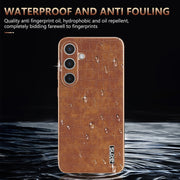 For Samsung Galaxy S24 5G AZNS Electroplated Frame Crocodile Texture Full Coverage Phone Case(Brown)