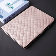 For iPad Pro 11 2024 Rhombus Lattice Leather Smart Tablet Case(Rose Gold)