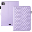 For iPad Pro 11 2024 Rhombus Lattice Leather Smart Tablet Case(Purple) - iPad Pro 11 2024 Cases by PMC TechLife | Online Shopping South Africa | PMC TechLife | Buy Now Pay Later Mobicred
