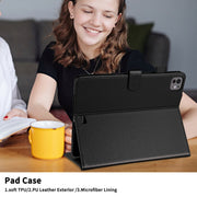 For iPad Pro 11 2024 Rhombus Lattice Leather Smart Tablet Case(Black)