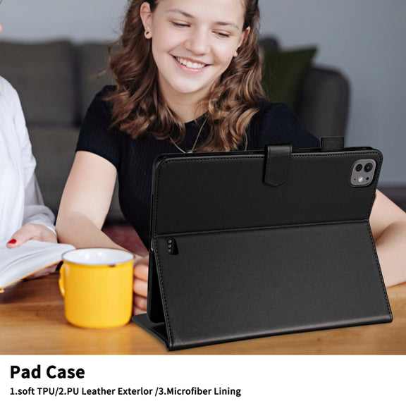 For iPad Pro 11 2024 Rhombus Lattice Leather Smart Tablet Case(Black)