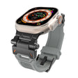 For Apple Watch SE 44mm Stainless Steel Connector TPU Watch Band(Black Grey) - free shipping - PMC TechLife - Order now!