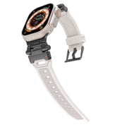 For Apple Watch 42mm Stainless Steel Connector TPU Watch Band(Black Starlight)
