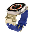 For Apple Watch 42mm Stainless Steel Connector TPU Watch Band(Gold Blue) - free shipping - PMC TechLife - Order now!