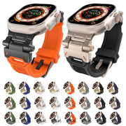 For Apple Watch 42mm Stainless Steel Connector TPU Watch Band(Titanium White)