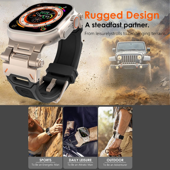 For Apple Watch 42mm Stainless Steel Connector TPU Watch Band(Gold Blue)
