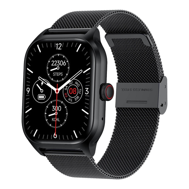 LEMFO LT10 2.01 inch TFT Screen Smart Watch Supports Bluetooth Call / Wellness Tracking, Steel Strap(Black)