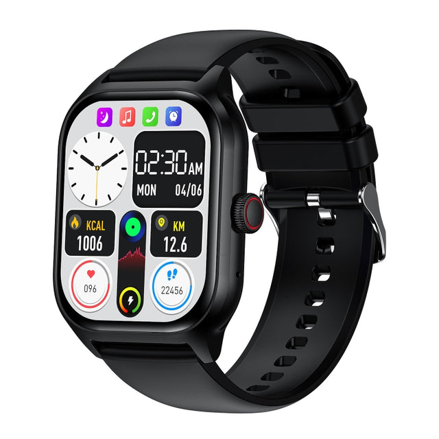 LEMFO LT10 2.01 inch TFT Screen Smart Watch Supports Bluetooth Call / Wellness Tracking, Silicone Strap(Black)