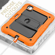 For iPad Pro 11 2024 Silicone Hydric PC Tablet Case with Shoulder Strap & Holder(Orange)