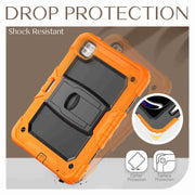 For iPad Pro 11 2024 Silicone Hydric PC Tablet Case with Shoulder Strap & Holder(Orange)