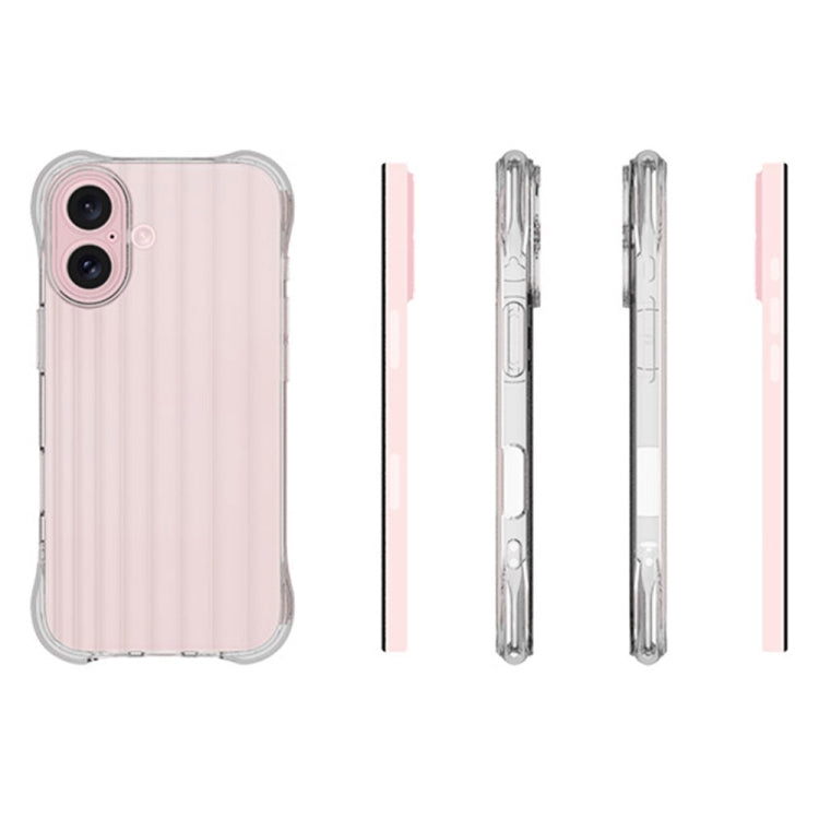 For iPhone 16 Water Ripple Fine Hole TPU Phone Case(Transparent)