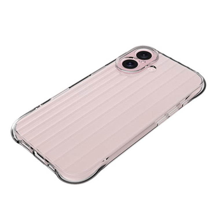 For iPhone 16 Water Ripple Fine Hole TPU Phone Case(Pink)