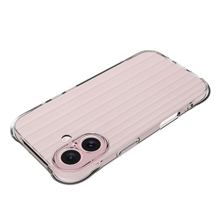 For iPhone 16 Water Ripple Fine Hole TPU Phone Case(Pink)