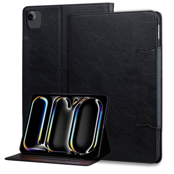 For iPad Air 11 2025 / 2024 / Air 5 / Air 4 Cat Buckle Leather Smart Tablet Case(Black)