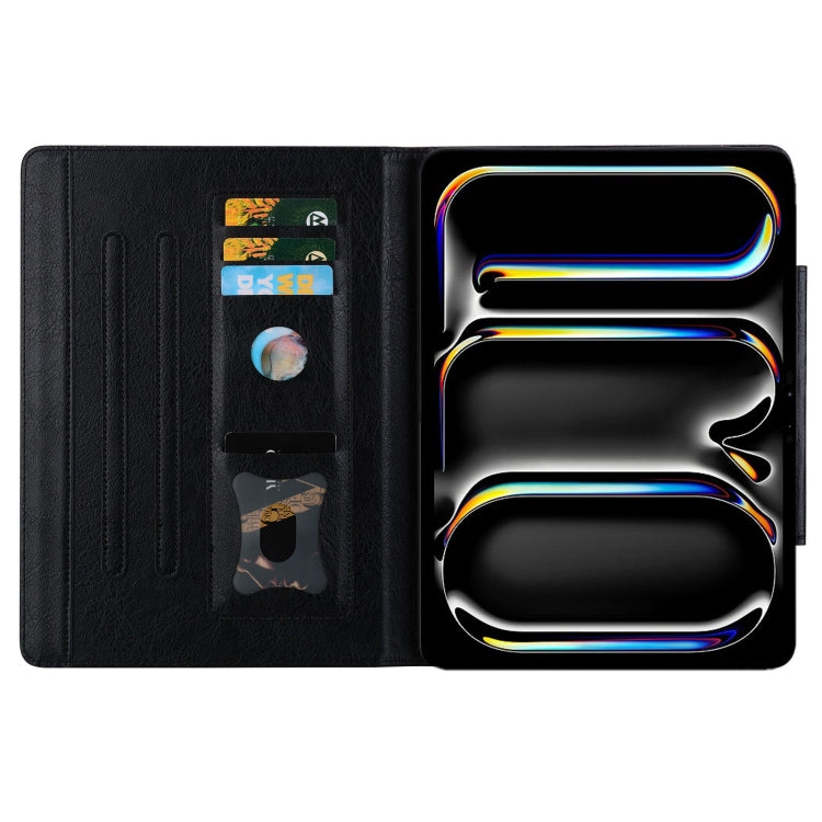For iPad Air 13 2025 / 2024 Cat Buckle Leather Smart Tablet Case(Black)