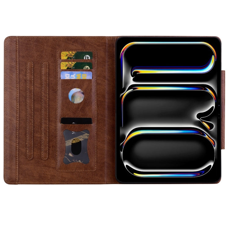 For iPad Air 13 2025 / 2024 Cat Buckle Leather Smart Tablet Case(Brown)