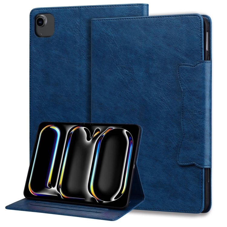 For iPad Air 13 2024 Cat Buckle Leather Smart Tablet Case(Royal Blue)