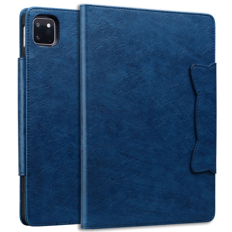 For iPad Pro 11 2024 Cat Buckle Leather Smart Tablet Case(Royal Blue)