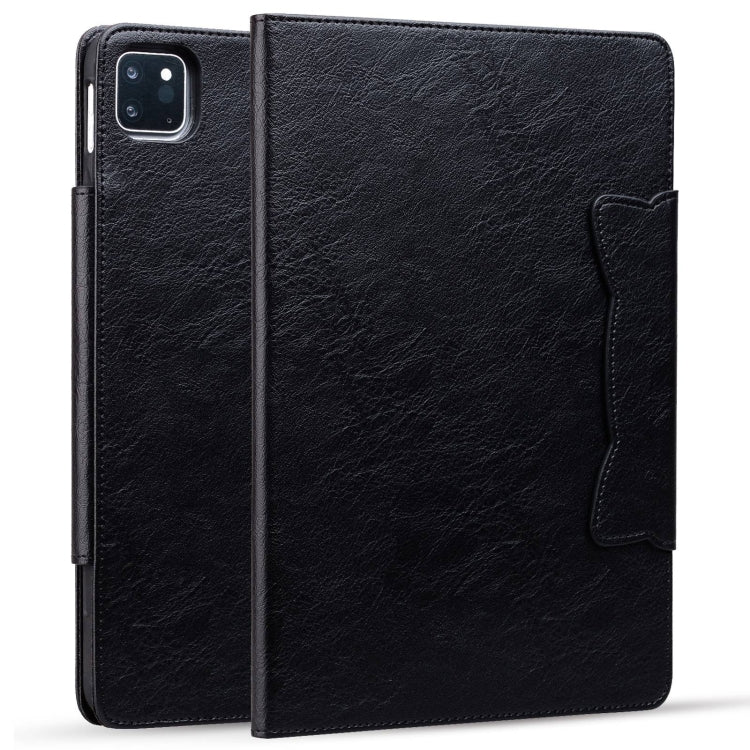 For iPad Pro 13 2024 Cat Buckle Leather Smart Tablet Case(Black)