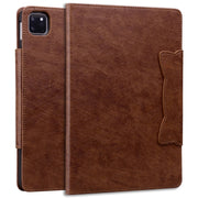 For iPad Pro 13 2024 Cat Buckle Leather Smart Tablet Case(Brown)