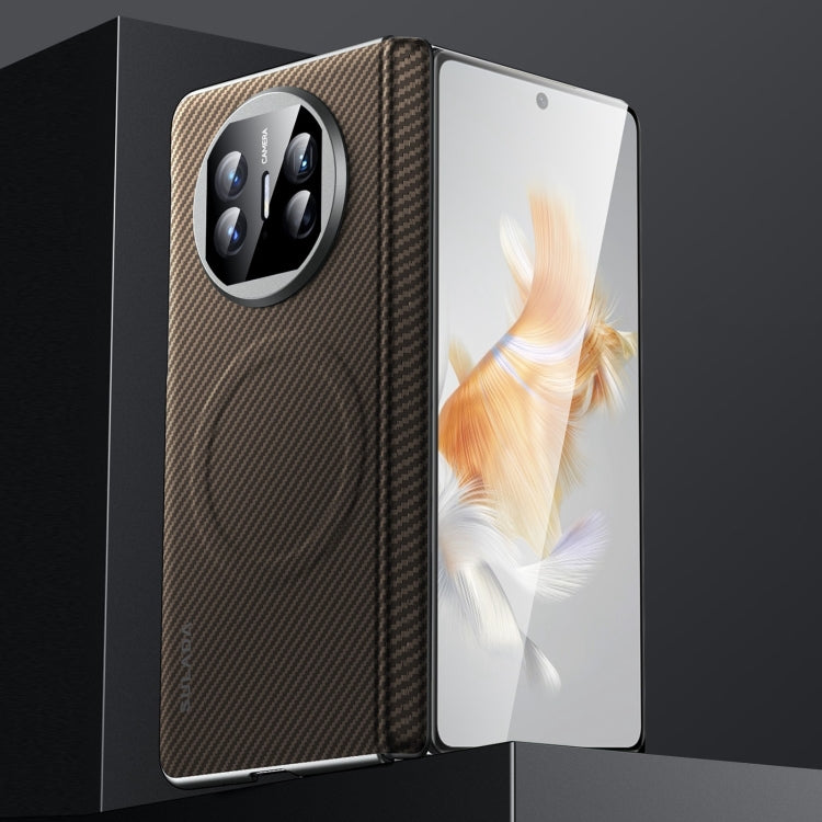For Huawei Mate X3 SULADA 600D Kevlar Texture PC Shockproof Phone Case(Brown)