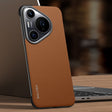 For Huawei Pura 70 Pro / 70 Pro+ SULADA Frameless Top Layer Cowhide Leather + PC Phone Case(Brown) - Huawei Cases by SULADA | Online Shopping South Africa | PMC TechLife | Buy Now Pay Later Mobicred