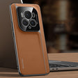 For Honor Magic6 Pro / Magic6 Ultimate SULADA Frameless Top Layer Cowhide Leather + PC Phone Case(Brown) - Honor Cases by SULADA | Online Shopping South Africa | PMC TechLife | Buy Now Pay Later Mobicred